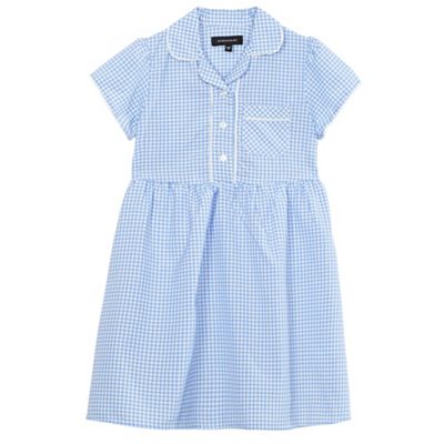 Debenhams Girls' blue gingham print dress